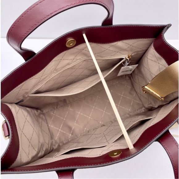 Michael Kors Kenly Large Logo Tote Shoulder Bag and Wallet Set Merlot - Picture 8 of 11